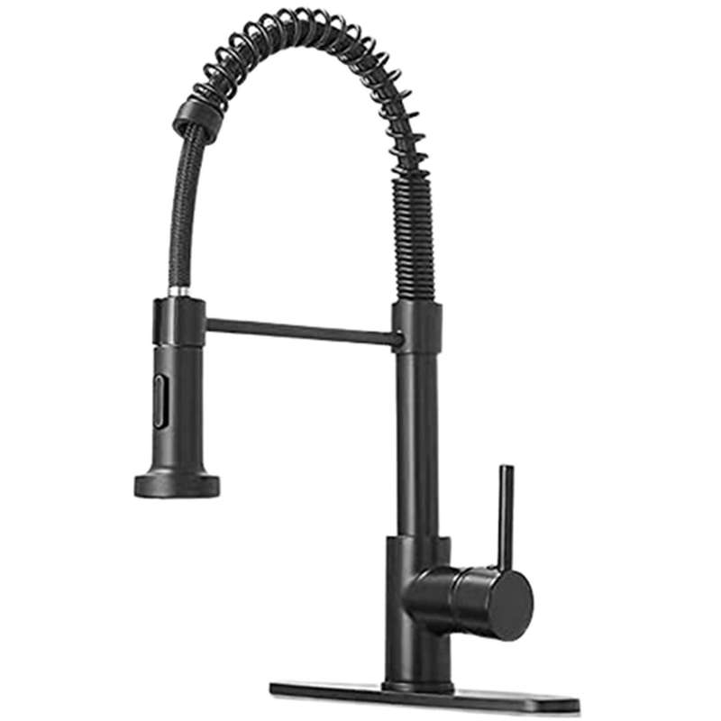 Modern Kitchen Faucet Pull-down Sprayer Kitchen Sink Faucet, Black