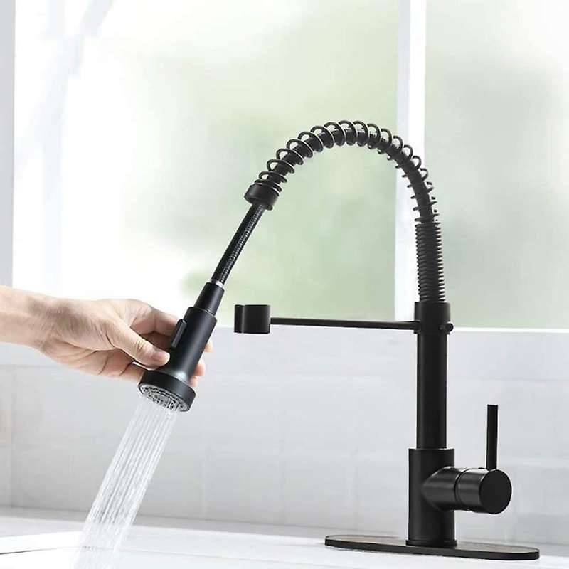 Modern Kitchen Faucet Pull-down Sprayer Kitchen Sink Faucet, Black