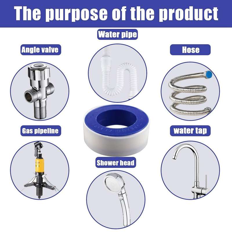 10pcs Ptfe Tape, Suitable for Plumber, Shower Head Plumber Tape