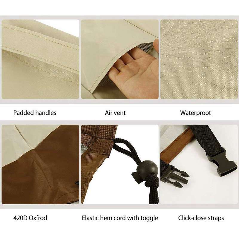 4 Pack 31x33x36 Inch Patio Chair Cover 420d, Waterproof Covers,beige