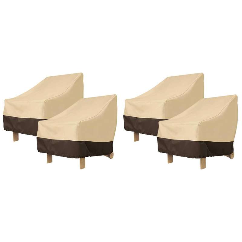 4 Pack 31x33x36 Inch Patio Chair Cover 420d, Waterproof Covers,beige