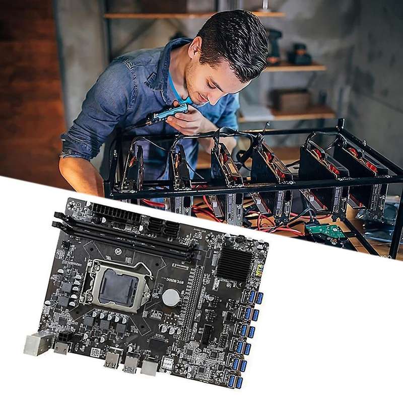 Motherboard with Cpu Thermal Grease 12 Usb to Pci-e Graphics Card