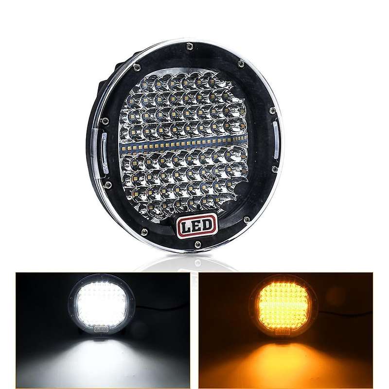 7 Inch 300w Offroad Led Work Light Bar White+amber, Round Spotlight