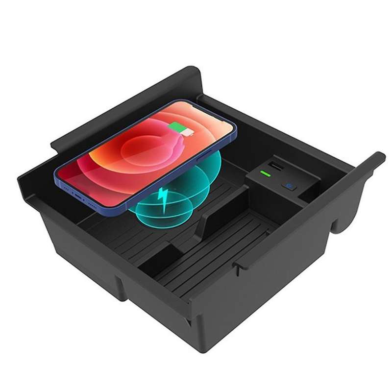 Car Wireless Charger Center Console Organizer Tray