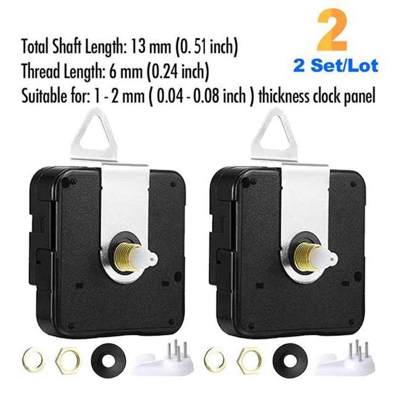 2pcs Silent Diy Quartz Wall Clock for Repair Parts Home Decor 13mm
