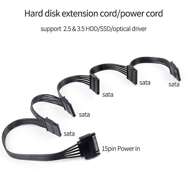 4pin Ide 1 to 5 Sata 15pin Hard Drive Cable for Diy Pc Sever 18awg