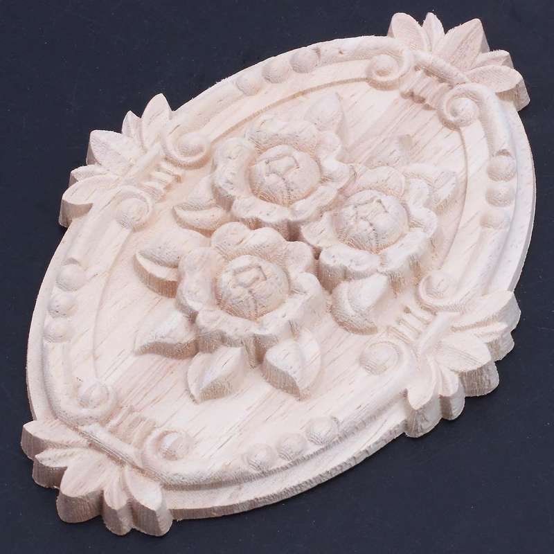 Applique Carving Ornament for Cabinet Furniture Decoration(13x9cm)