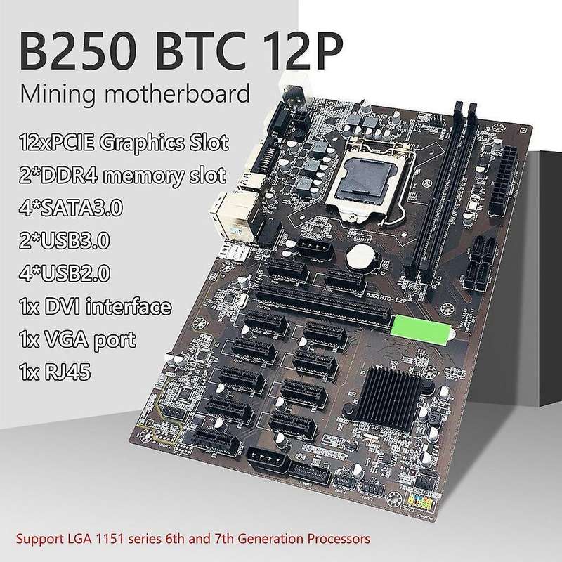 B250 Mining Motherboard Pci-e X16 Lga 1151 Ddr4 for Bitcoin Btc Miner