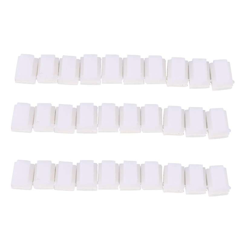 60x Cable Holder Cable Clip Cable Clamp Self-adhesive White