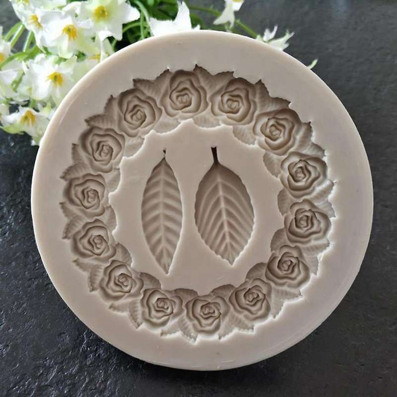 2pcs Rosette Leaves Silicone Mold Cake Diy Sugar Baking Mold