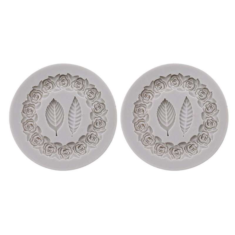 2pcs Rosette Leaves Silicone Mold Cake Diy Sugar Baking Mold