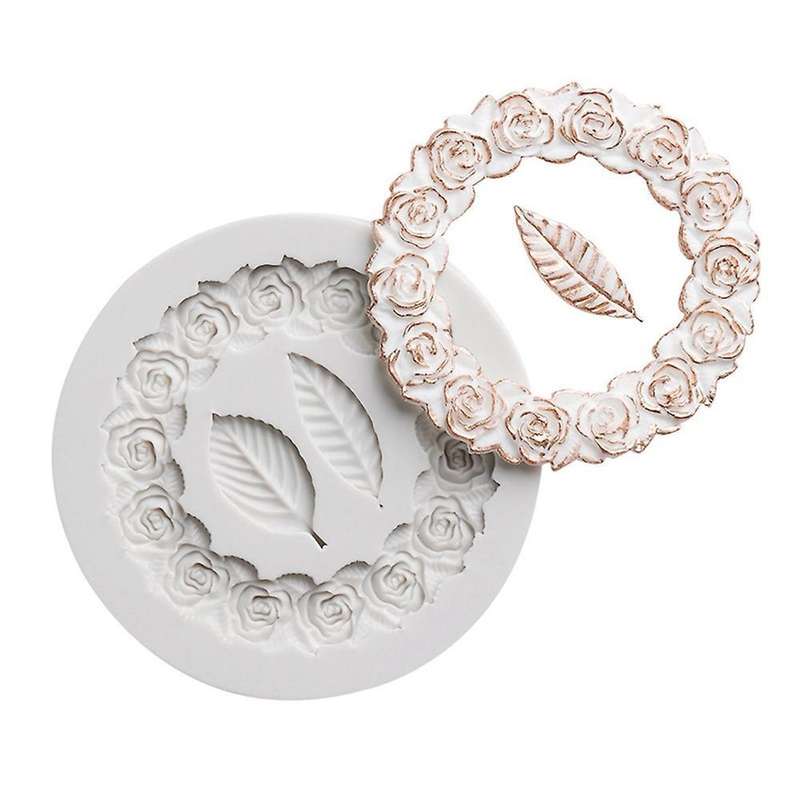 2pcs Rosette Leaves Silicone Mold Cake Diy Sugar Baking Mold