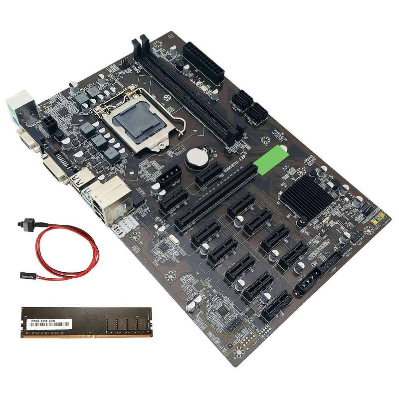 B250 Btc Mining Motherboard with Ddr4 4g 2133mhz Ram+switch Cable