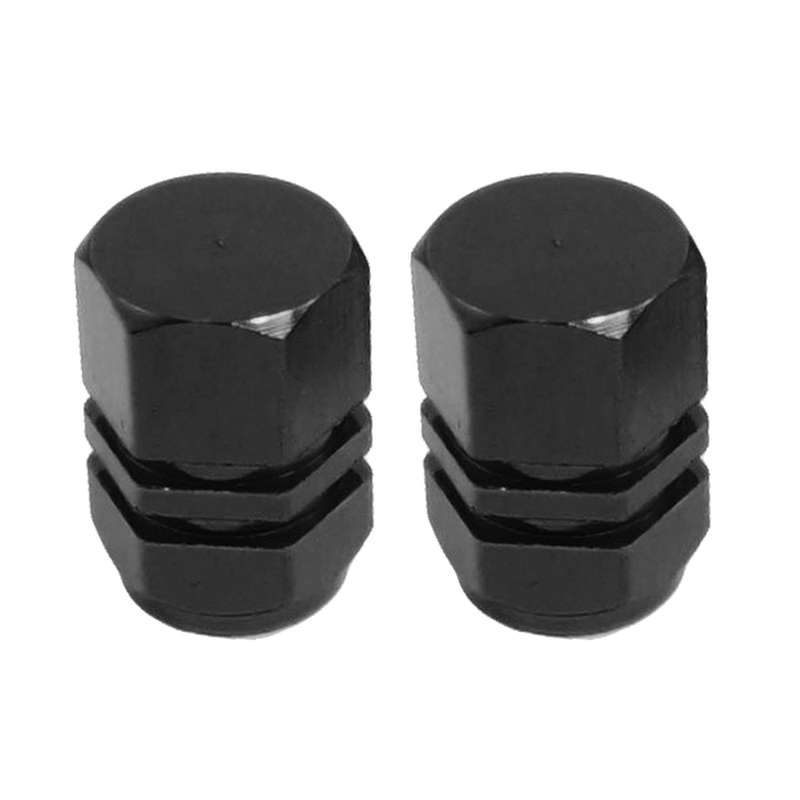 8 Pcs Black Metal Hexagon Auto Car Tyre Tire Valve Cap Cover