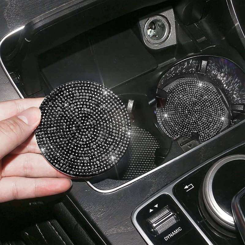 Car Cup Holder Coaster, Universal Vehicle Coasters Insert (black)