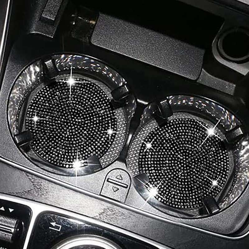 Car Cup Holder Coaster, Universal Vehicle Coasters Insert (black)