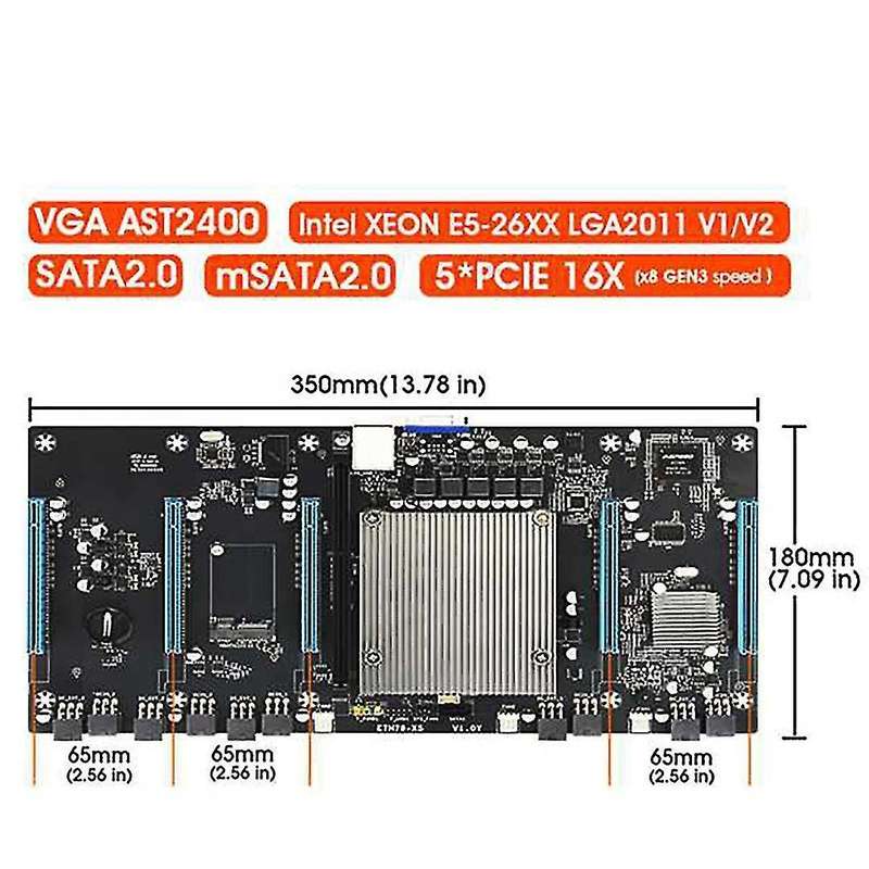 Motherboard with E5 2620 Cpu+virtual Display Adapter+power Cord