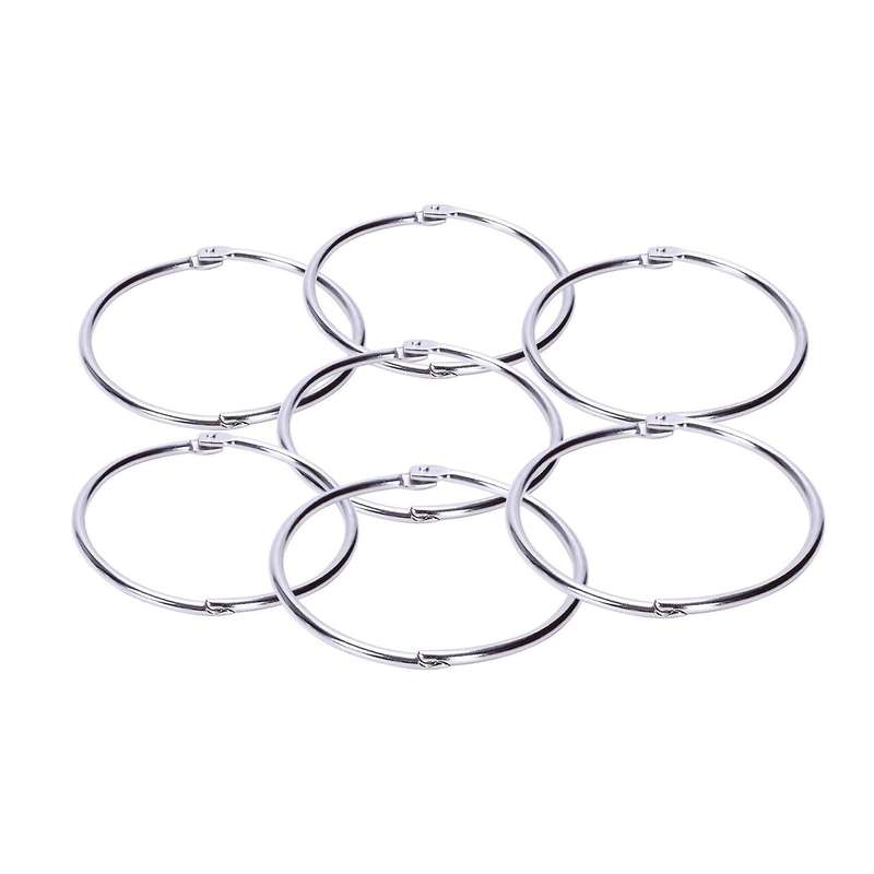7 Pcs Metal 3.3 Inch Loose Leaf Rings Key Rings for Scrapbooking Book