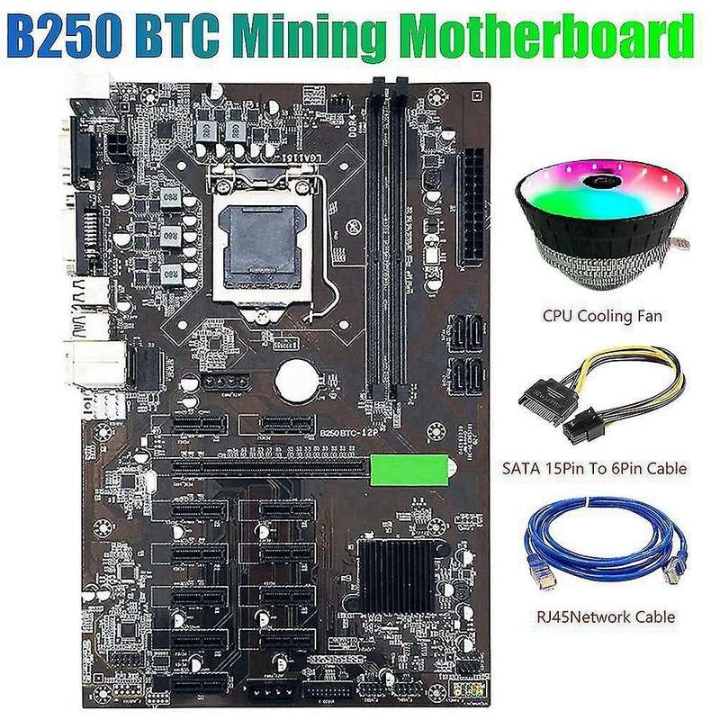 B250 Btc Motherboard with Sata 15pin to 6pin Power Cord for Miner
