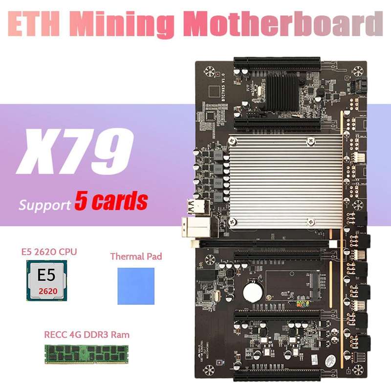 Motherboard H61 Lga Ddr3+e5 2620 Cpu+recc 4g Ddr3 Ram+thermal Pad