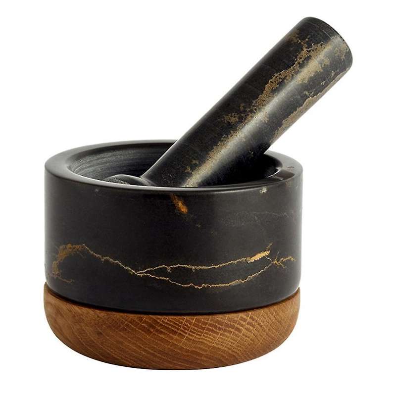 Marble Mortar Pestle Set Herb Cru-sher and Stone Grinder, for Kitchen