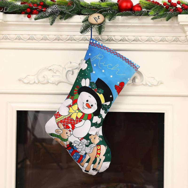 Large Christmas Stockings, Fireplace Christmas Tree Hanging Snowman