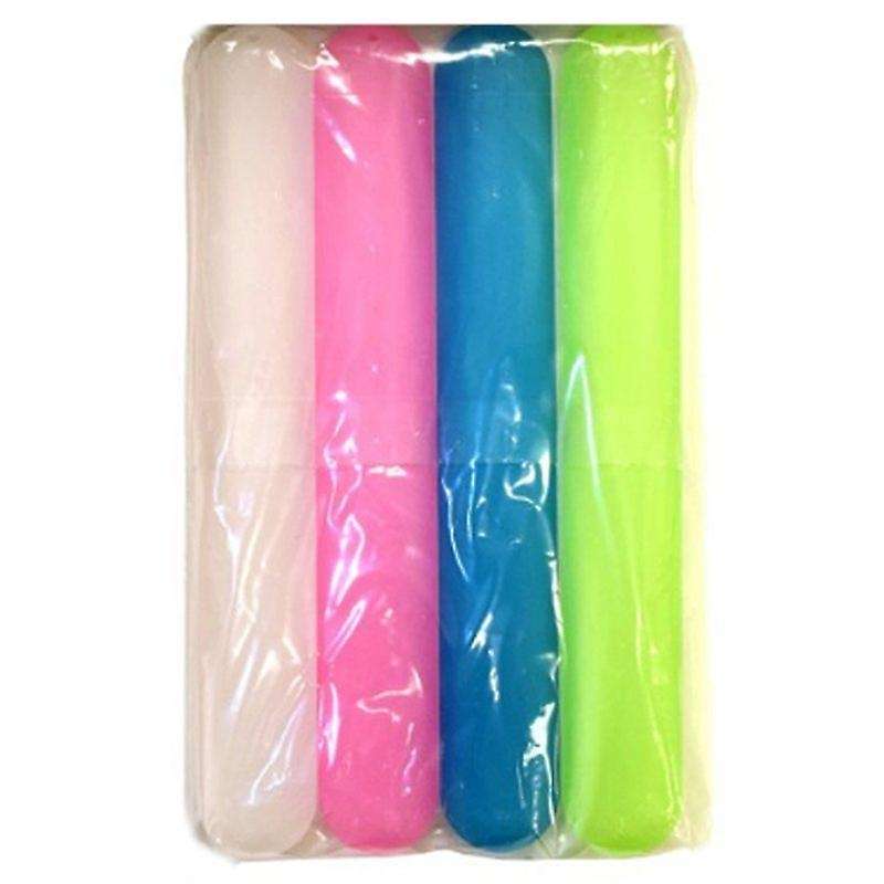 4 Pack Toothbrush Holders Case Travel Camping Cover Tube Plastic