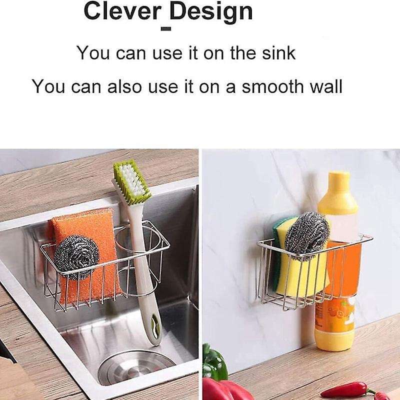 Sink Organizer-sponge Holder for Kitchen, Brush Holder,stainless