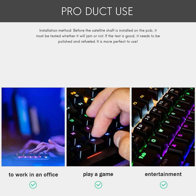 Plate Mounted Stabilizers 6.25x for Mechanical Keyboard(transparent)