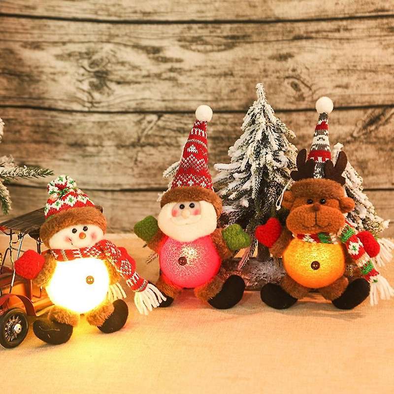 Santa Claus Christmas Doll Merry Christmas Decorations for Home Khaki