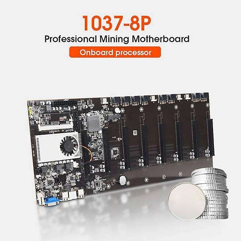 Miner Motherboard Btc-t37 with Cpu Group 8 Gpu Slot Power Cord Ddr3