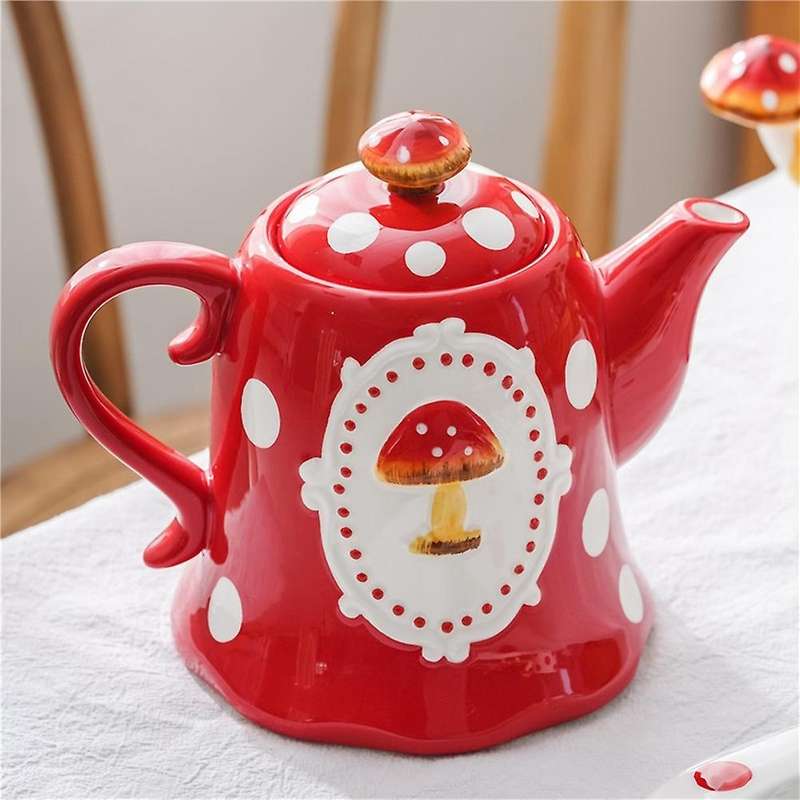 Hand Painted Mushroom Mug Ceramic Coffee Milk Mug Cup Cuteteapot