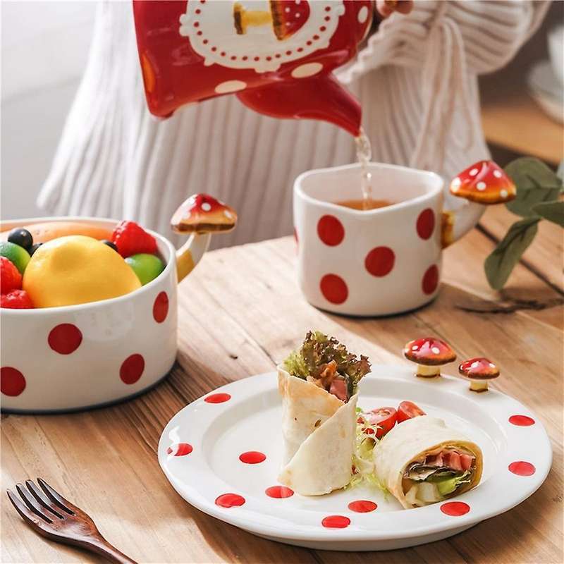 Hand Painted Mushroom Mug Ceramic Coffee Milk Mug Cup Cuteteapot