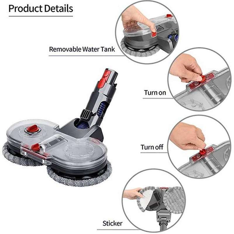 Electric Wet Dry Mopping Head for Dyson V7 V8 V10 V11 Head Mop Pads