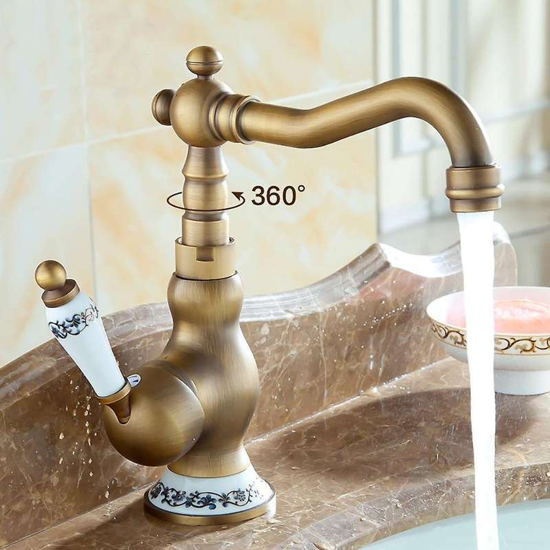 360 Degree Swivel Spout Basin Mixer Tap Kitchen Faucet 23cm