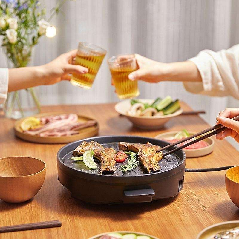220v Smokeless Electric Pan Grill Bbq Stove Non-stick Eu Plug