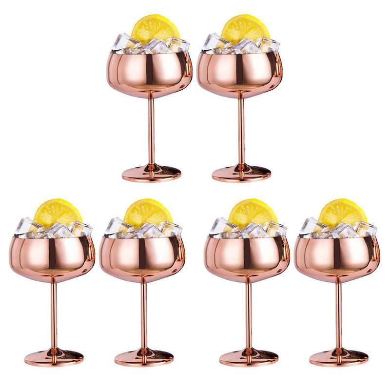 Glasses Set Of 2 Stainless Steel Vintage Cocktail Glass Wine Goblet