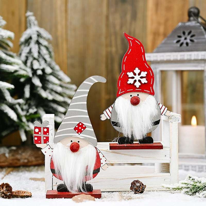 Wooden Gift Box Old Man Forest Standing Old Man Desktop Decoration