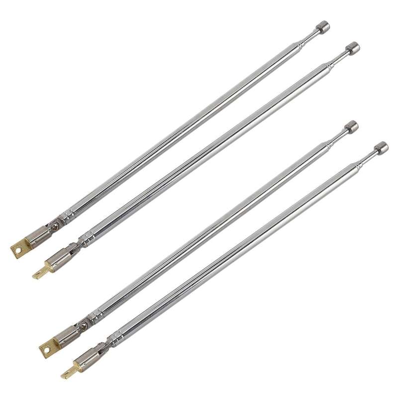 Pair 62.5cm 4 Section Telescopic Am Fm Radio Universal Antenna