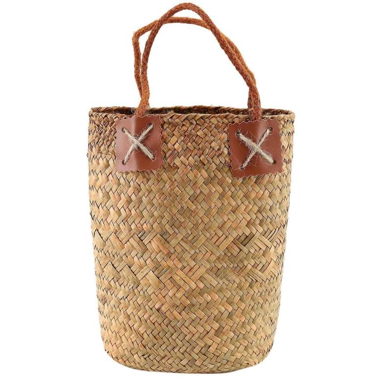 Lavender Vase Woven Sundries Storage Baskets Hanging Flower Basket