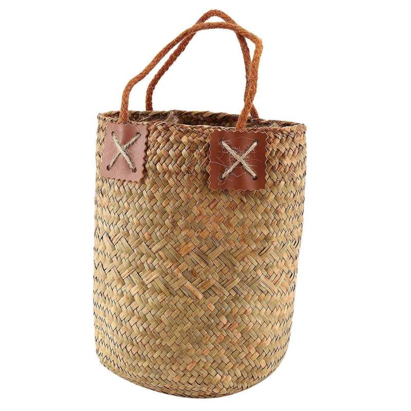 Lavender Vase Woven Sundries Storage Baskets Hanging Flower Basket