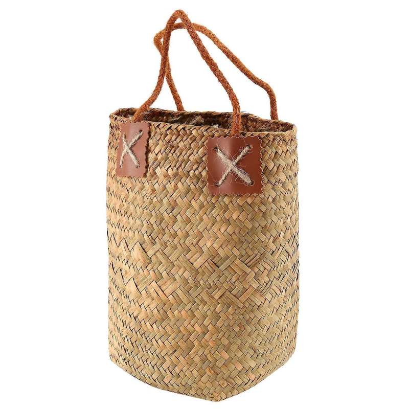Lavender Vase Woven Sundries Storage Baskets Hanging Flower Basket