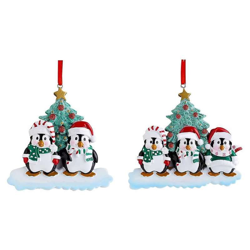 Personalized Penguin Family Christmas Tree Ornament (family Of 6)