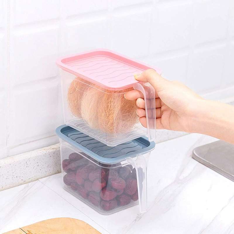 2pcs Refrigerator Multi-layer Fresh-keeping Box Storage (blue+pink)