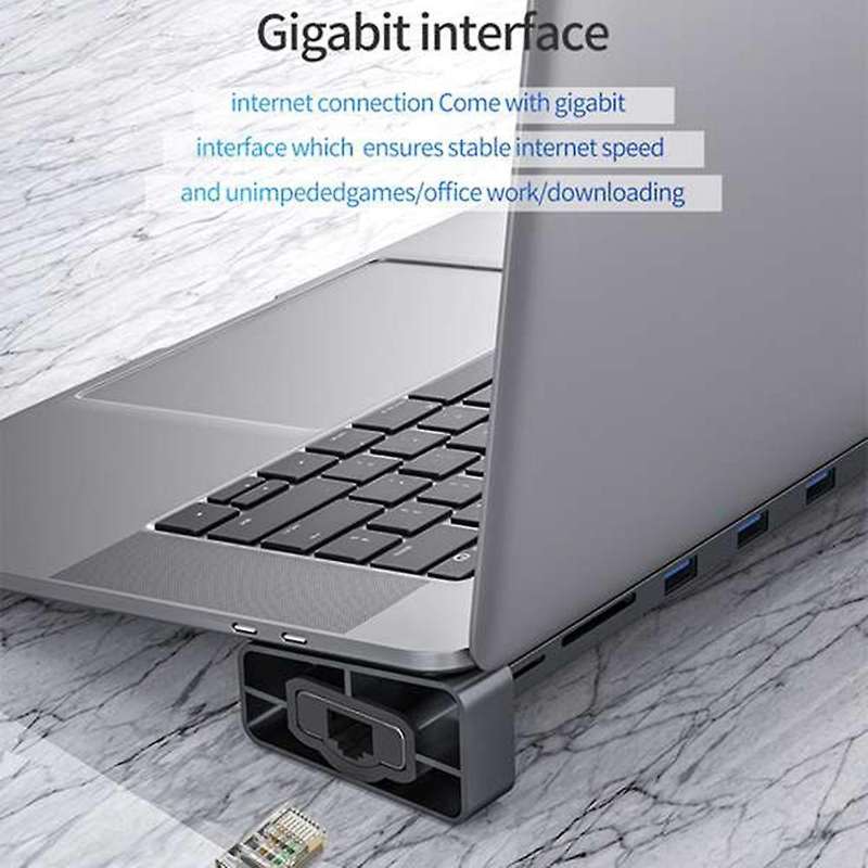 Usb C Hub Dock Station 9 In 1 Type C to Usb 3.0 Hdmi for Pc Macbook