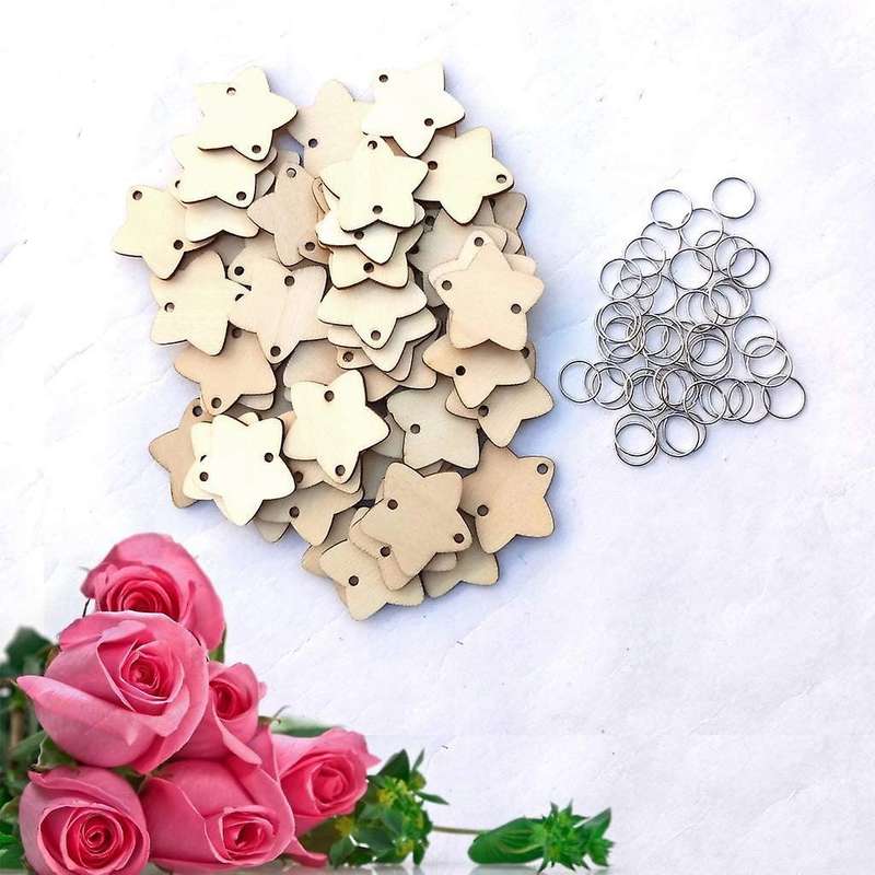 Wooden Memos, Message Calendar, 50 Wood Chips + 50 50 Iron Rings