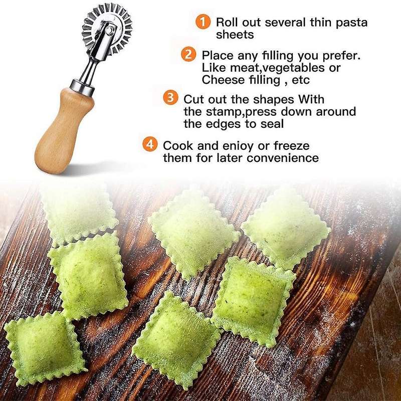 Pastry Wheel Cutter - Pasta Cutter Wheel - Ravioli Crimper Cutter