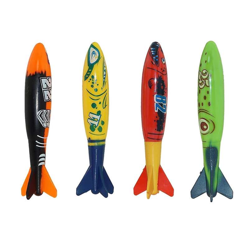 4pcs Summer Swimming Pool Diving Diving Throwing Torpedo Toys