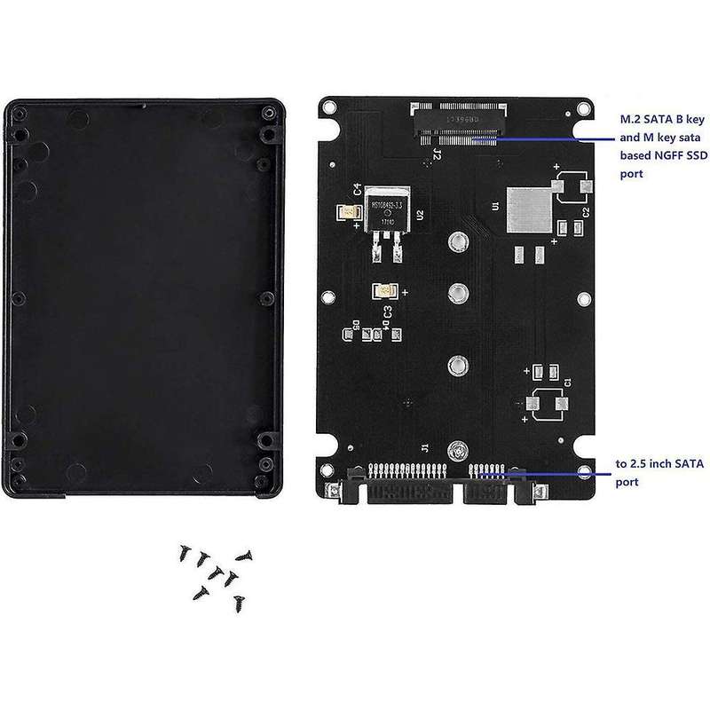 M.2 Ngff to 2.5 Inch Sata Ssd/msata to Sata Adapter Card Case
