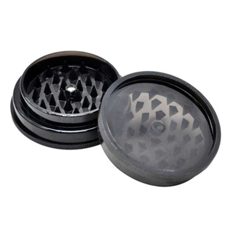 2x 63mm 2 Layer Plastic Tobacco Grinder Herb Grinder